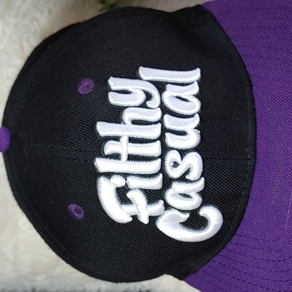 Filthy Casual Unisex Black & Purple Baseball Trucker Snap Back Cap - Picture 2 of 9